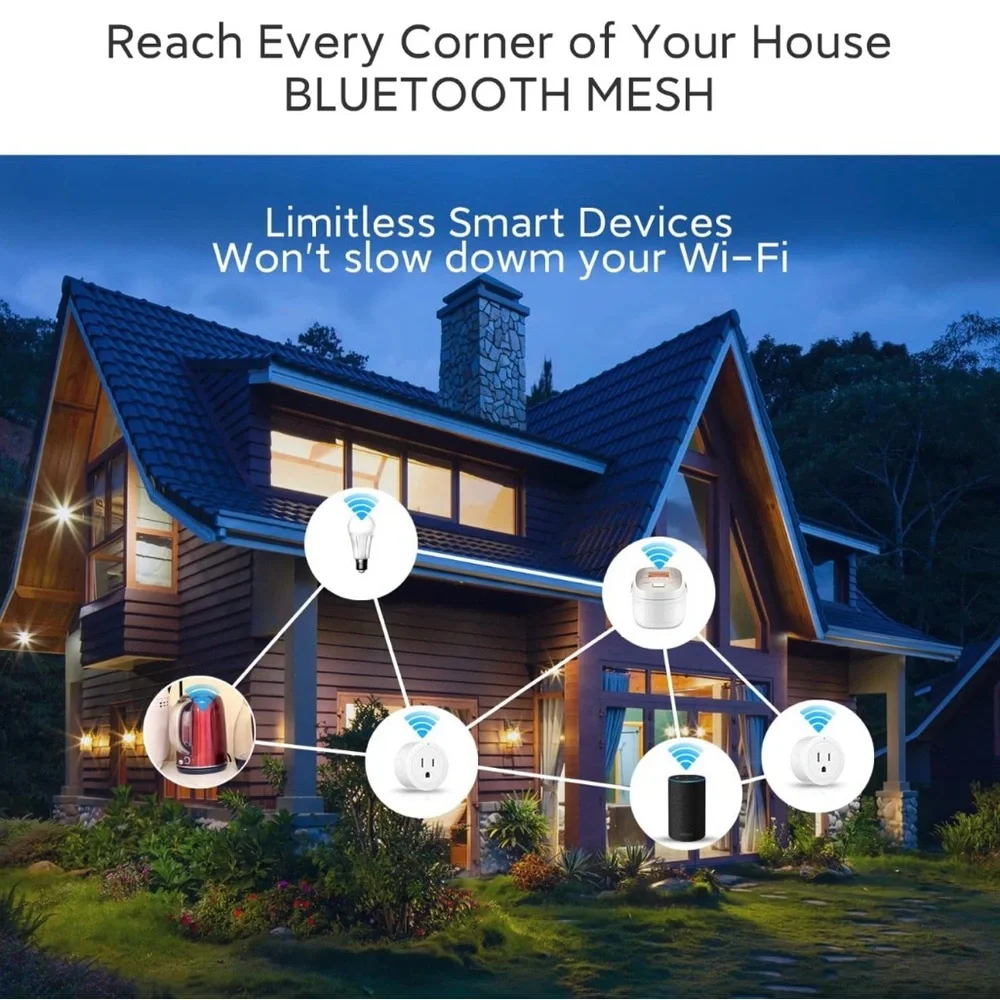4 Pack Bluetooth Mesh Smart Plugs